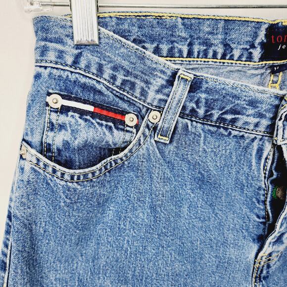 Vintage Tommy Hilfiger 90's Button Fly Women's Denim Blue Jeans 7/ 32 - Picture 8 of 10